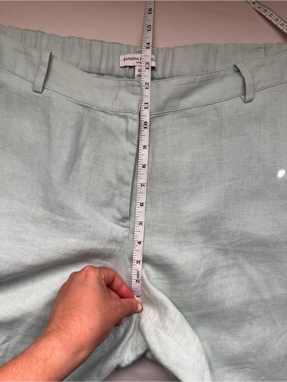 Banana Republic Pale Green Wide-Leg Linen Pants XL - Picture 7 of 8